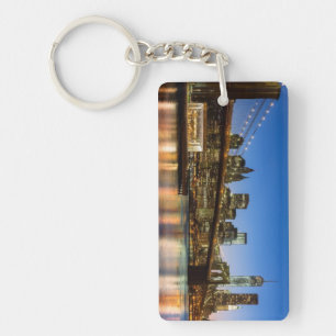 Porte-clés Pont de Manhattan et de Brooklyn au crépuscule