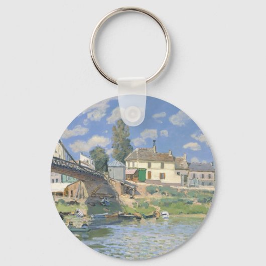 Porte-clés Pont de Villeneu par Sisley Impressionist Paint (Recto)