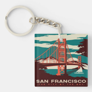 Porte-clés Pont d'or de style Vintage San Francisco
