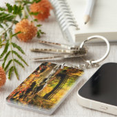 Porte-clés Pont en bois et crique dans l'automne (Devant droit)