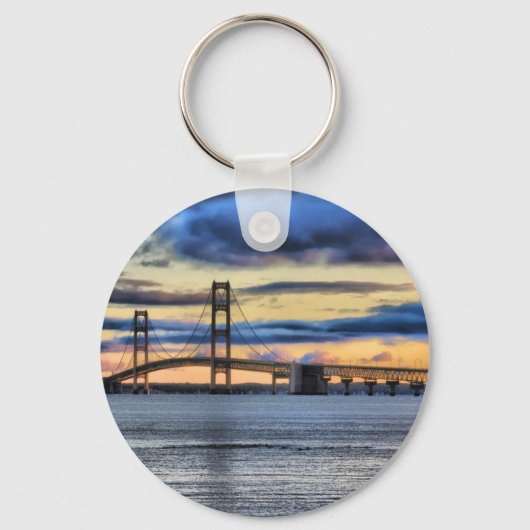 Porte-clés Pont Mackinac 1155 Bleu (Recto)