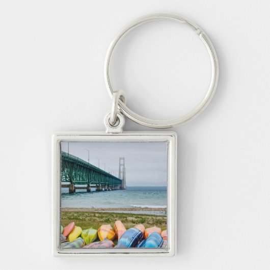 Porte-clés Pont Mackinac Et Canoës (Devant)