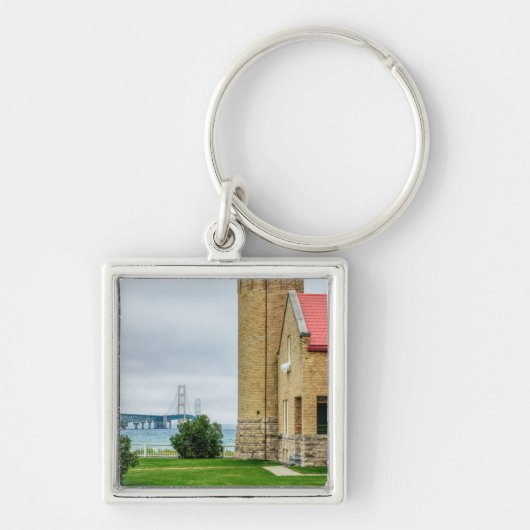 Porte-clés Pont Mackinac et phare (Devant)