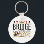 Porte-clés Pont Queen<br><div class="desc">cadeau cool pour joueur de pont ou partenaire. Parfait pour les amateurs de jeux de cartes de pont ou les passionnés</div>