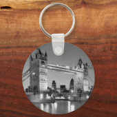 Porte-clés Pont Tour de Londres blanc noir (Recto)