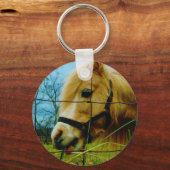 Porte-clés Pony miniature blond / Cheval Ciel bleu (Recto)