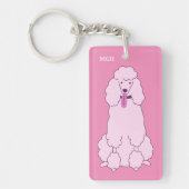 Porte-clés Poodé rose Monogramme personnalisé (Devant)