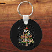 Porte-clés Poodle Arbre De Noël Couvert De Lampe De Feu (Recto)