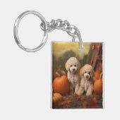 Porte-clés Poodle Chiot Automne Citrouille délice (Devant gauche)