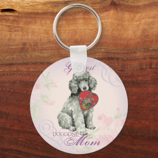 Porte-clés Poodle Heart Maman (Recto)