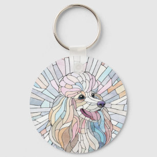 Porte-clés Poodle - mosaïque pastel