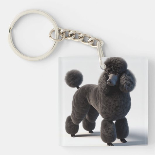 Porte-clés Poodle noir (Devant)