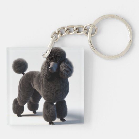 Porte-clés Poodle noir (Dos)