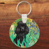 Porte-clés Poodle (noir 1) - Irises (Recto)