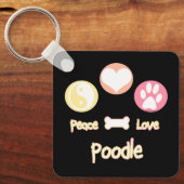 Porte-clés Poodle Peace Love (Recto)