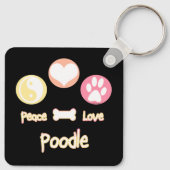Porte-clés Poodle Peace Love (Dos)