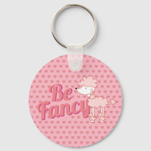 Porte-clés Poodle rose et Coeurs Sois chic