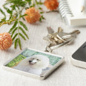 Porte-clés Poodle Standard Blanc (Côté)
