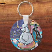 Porte-clés Poodles d'Art impressionniste Paris Café Porte - c (Recto)