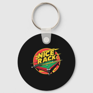 Porte-clés Pool Shark Billard Nice Rack Funny Puns 8 Ball B