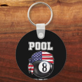 Porte-clés Pool Shark Jersey Cool Poison Top Bar Billiards (Recto)