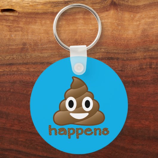 Porte-clés Poop Happens Emoji (Recto)