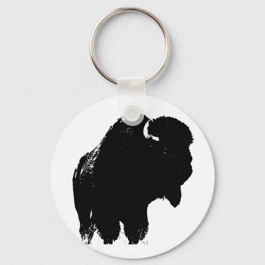 Porte-clés Pop Art Buffalo Bison Silhouette (Recto)