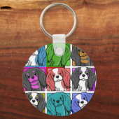 Porte-clés Pop Art Cavalier King Charles Spaniel (Recto)