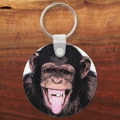 Porte-clés Pop Art Chimpanzé Sticking Tongue Out (Recto)