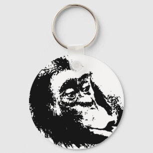 Porte-clés Pop Art drôle Chimpanzé