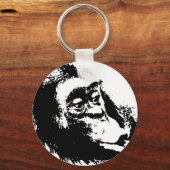 Porte-clés Pop Art drôle Chimpanzé (Recto)