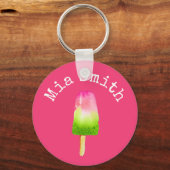 Porte-clés pop art pâsicle de framboise été (Recto)