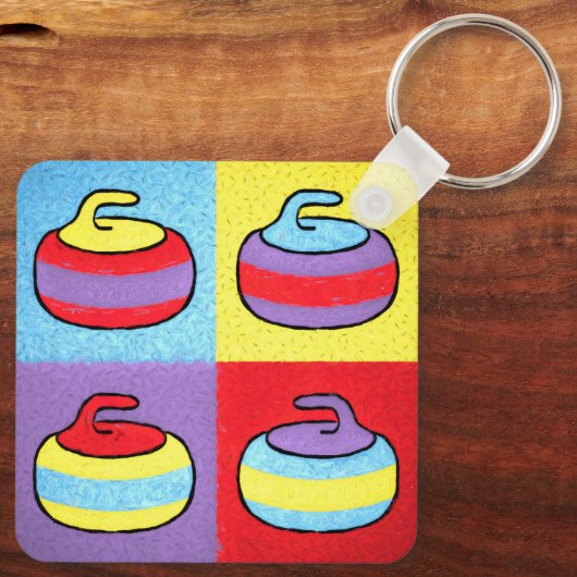 Porte-clés Pop Art Rocks Curling Design (Verso)