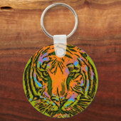 Porte-clés Pop Art TIGER HEAD + votre backgr. & idées (Recto)