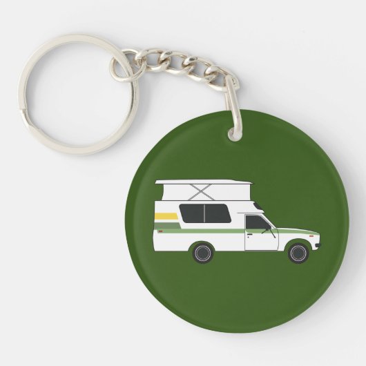 Porte-clés pop up chinook camper rétro citron chaux (Devant)