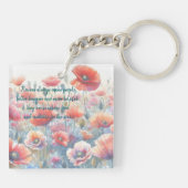 Porte-clés Poppies d'Islande et citation (Dos)