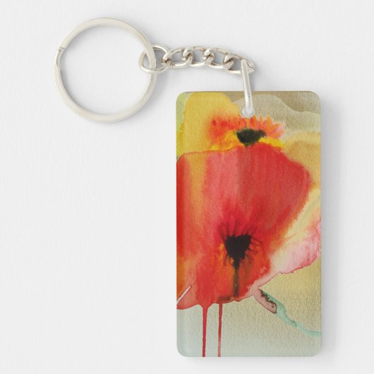 Porte-clés Poppies rouges Art floral moderne (Devant)