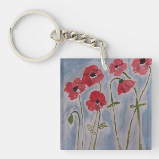 Porte-clés Poppies rouges sauvages (Devant)