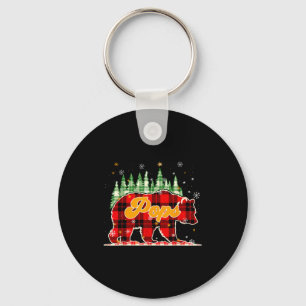 Porte-clés Pops Bear Noël Rouge Noir Carreaux Famille Corresp