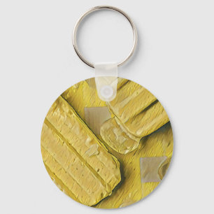 Porte-clés popsicle à cône de crème glacée jaune