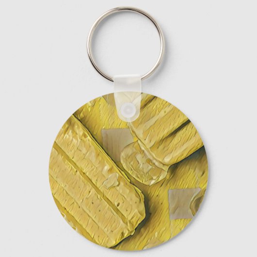 Porte-clés popsicle à cône de crème glacée jaune (Recto)