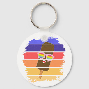 Porte-clés Popsicle Face Kawaii Lunettes Porte - clé coloré