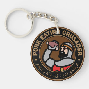 Porte-clés Porc mangeant le croisé