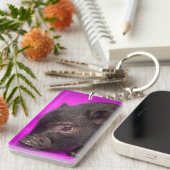 Porte-clés Porc noir de bébé (Devant droit)