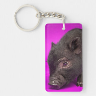 Porte-clés Porc noir de bébé