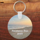 Porte-clés Port Aransas Beach Sunset Texas Photography (Verso)