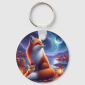 Porte-clés Porta-chaves, raposa vermelha de dia e de noite (Verso)