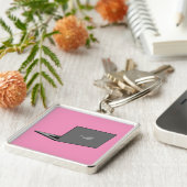 Porte-clés Portable gris avec logo d'oiseau (Côté)