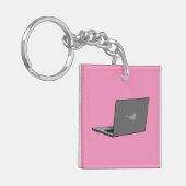 Porte-clés Portable gris avec logo d'oiseau (Devant gauche)