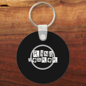 Porte-clés Porte-anneau blanc sur noir (Recto)